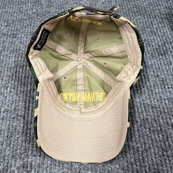 Vietnam Veteran Camo Hat USA Flag Patch Embroidered Adjustable Strap Black Hawk - Picture 8 of 16